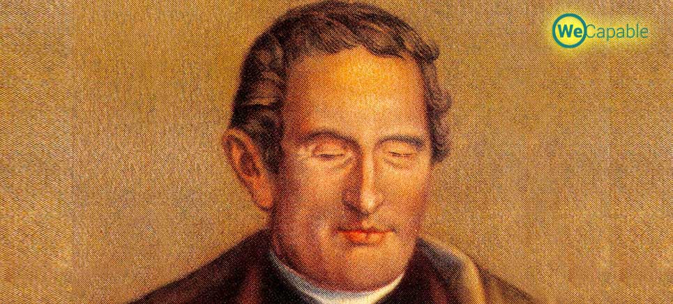  a portrit of Louis Braille: famous disabled person