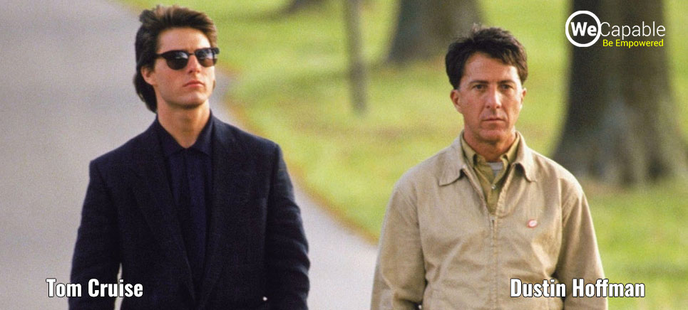 dustin hoffman and tom cruise in the movie "rain man"