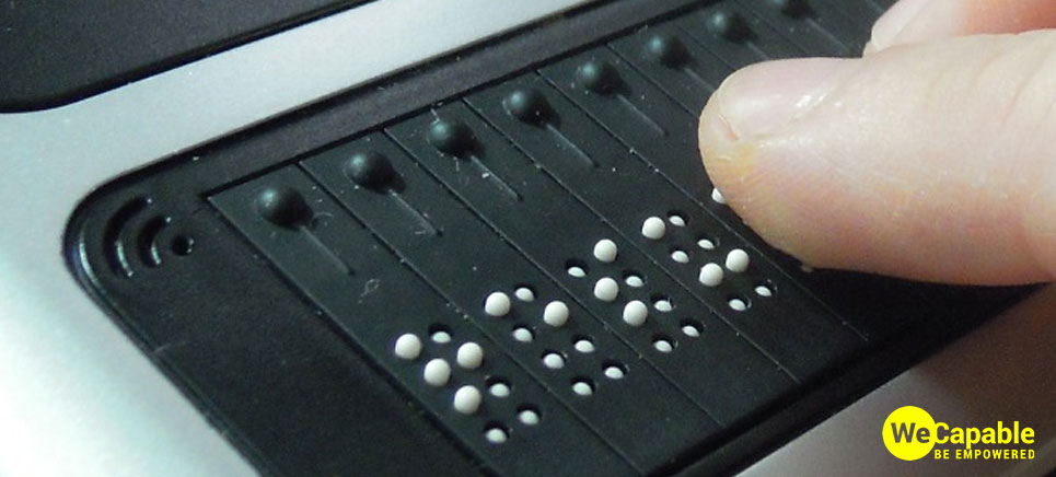 an example of refreshable braille display