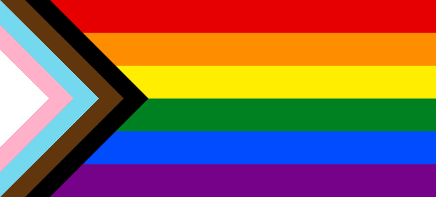 progressive rainbow flag of lgbtqi community