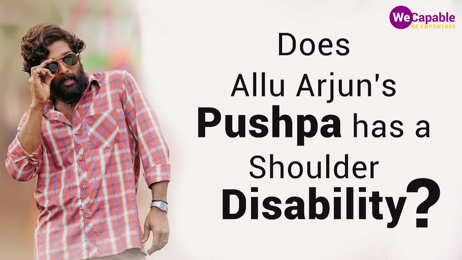 Image showing actor Allu Arjun in the movie Pushpa: The Rise with his tilted shoulder.