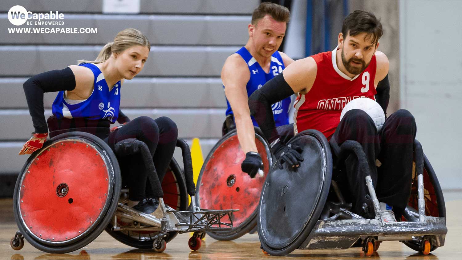 a wheelchair rugby match underway